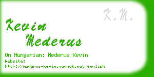 kevin mederus business card